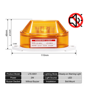 Yellow Always On No Buzzer Bolt Mount