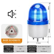 Blue Flashing Buzzer Bolt Mount