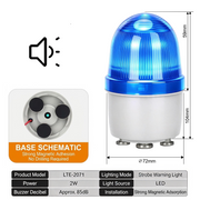 Blue Flashing Buzzer Magnetic Mount