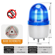 Blue Flashing No Buzzer Bolt Mount