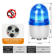Blue Flashing No Buzzer Magnetic Mount