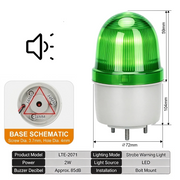 Green Flashing Buzzer Bolt Mount