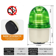 Green Flashing No Buzzer Big Magnetic Mount