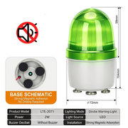 Green Flashing No Buzzer Magnetic Mount