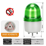 Green Always On No Buzzer Bolt Mount