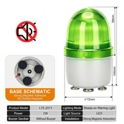 Green Always On No Buzzer Magnetic Mount