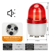 Red Flashing Buzzer Magnetic Mount
