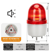 Red Always On Buzzer Bolt Mount