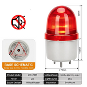 Red Flashing No Buzzer Bolt Mount