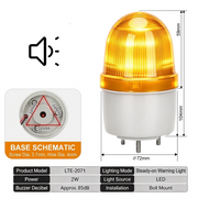 Yellow Always On Buzzer Bolt Mount