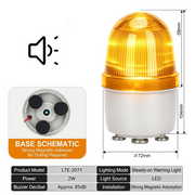 Yellow Always On Buzzer Magnetic Mount