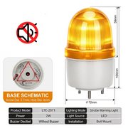 Yellow Flashing No Buzzer Bolt Mount