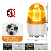 Yellow Always On No Buzzer Magnetic Mount