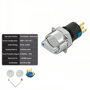 Blue 2-Positions SPDT Momentary