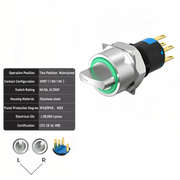 Green 2-Positions SPDT Maintained