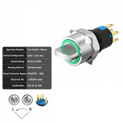 Green 2-Positions SPDT Momentary