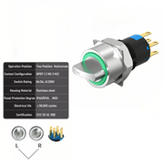 Green 2-Positions DPDT Maintained