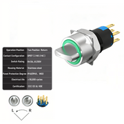 Green 2-Positions DPDT Momentary