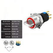 Red 2-Positions DPDT Momentary