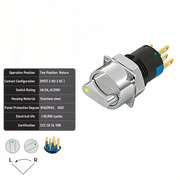 Yellow 2-Positions DPDT Momentary