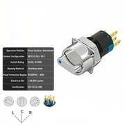 Blue 3-Positions DPDT Maintained