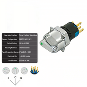 Green 3-Positions DPDT Maintained