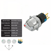 Red 3-Positions DPDT Maintained