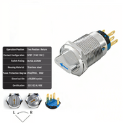 Blue 2-Positions SPDT Momentary