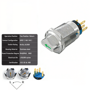 Green 2-Positions SPDT Momentary
