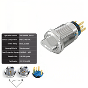 White 2-Positions SPDT Momentary