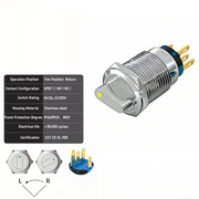 Yellow 2-Positions SPDT Momentary