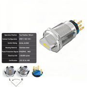 Yellow 2-Positions SPDT Momentary