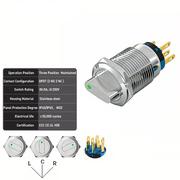 Green 3-Positions DPDT Maintained
