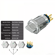 White 3-Positions DPDT Maintained
