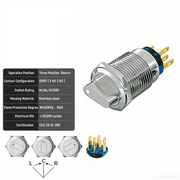 White 3-Positions DPDT Momentary