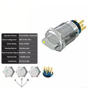 Yellow 3-Positions DPDT Maintained