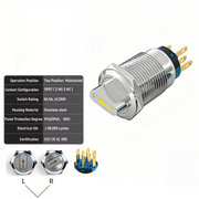 Yellow 2-Positions DPDT Maintained