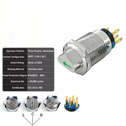 Green 3-Positions DPDT Maintained