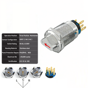 Red 3-Positions DPDT Maintained