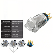 White 3-Positions DPDT Maintained