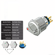 Red 2-Positions SPDT Momentary