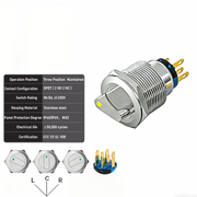 Yellow 3-Positions DPDT Maintained