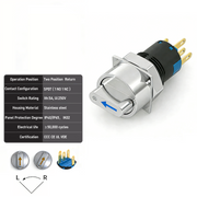 Blue 2-Positions SPDT Momentary