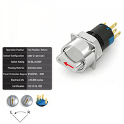 Red 2-Positions SPDT Momentary