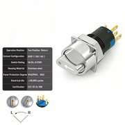 White 2-Positions SPDT Momentary