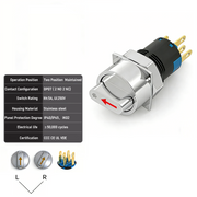 Red 2-Positions DPDT Maintained