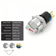 Red 2-Positions DPDT Momentary