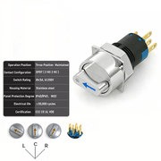 Blue 3-Positions DPDT Maintained
