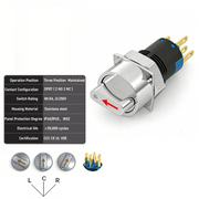 Red 3-Positions DPDT Maintained