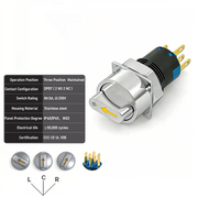 Yellow 3-Positions DPDT Maintained